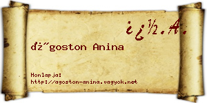Ágoston Anina névjegykártya